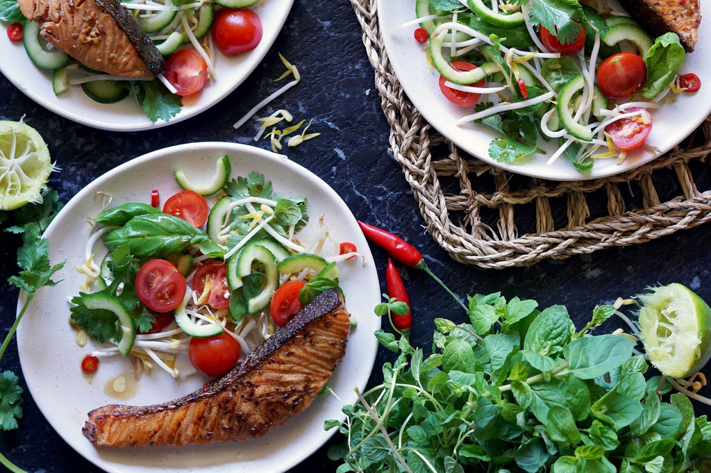 Chilli & Lime Salmon with Thai Herb Salad