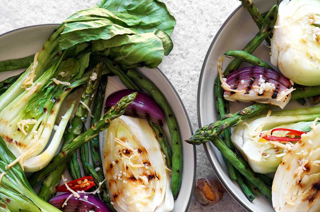 Grilled Vegetables with Ginger Dressing