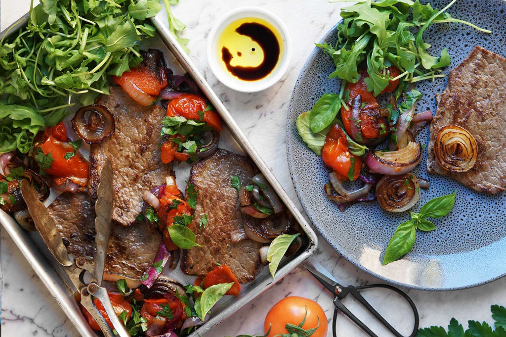 Steak with Onion Salsa