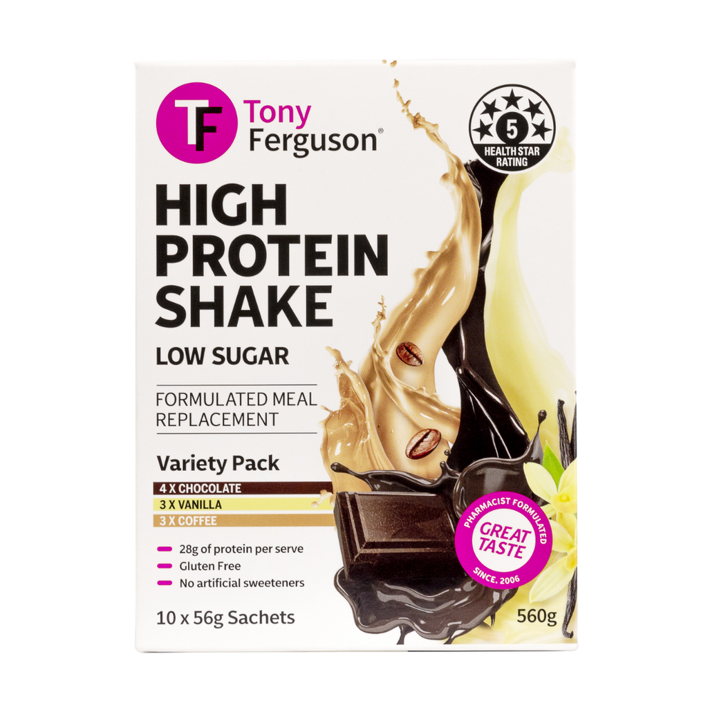 Tony Ferguson High Protein Shake 10pk Varity of flavours